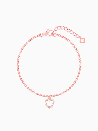Rose Gold Heart Hooked Bracelet