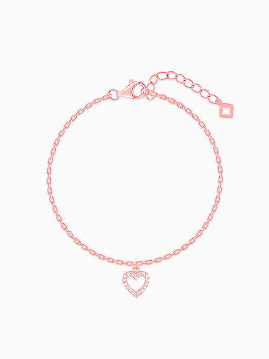 Rose Gold Heart Hooked Bracelet