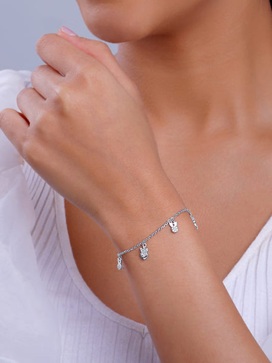 Silver Love Charm Bracelet