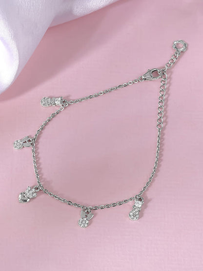 Silver Love Charm Bracelet