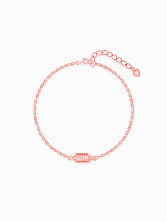 Rose Gold Modern Hexagon Bracelet