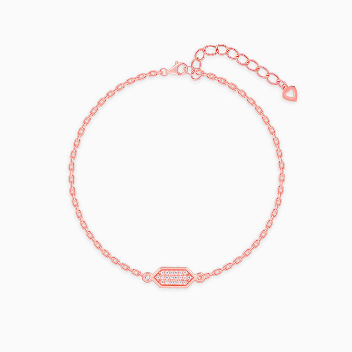 Rose Gold Modern Hexagon Bracelet - Image 1