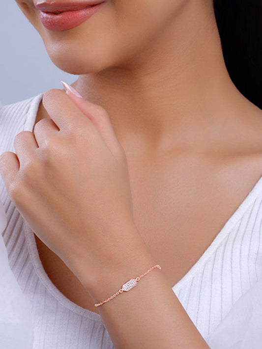 Rose Gold Modern Hexagon Bracelet