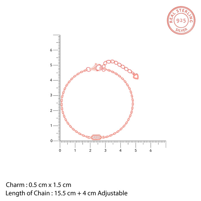 Rose Gold Modern Hexagon Bracelet - view 4