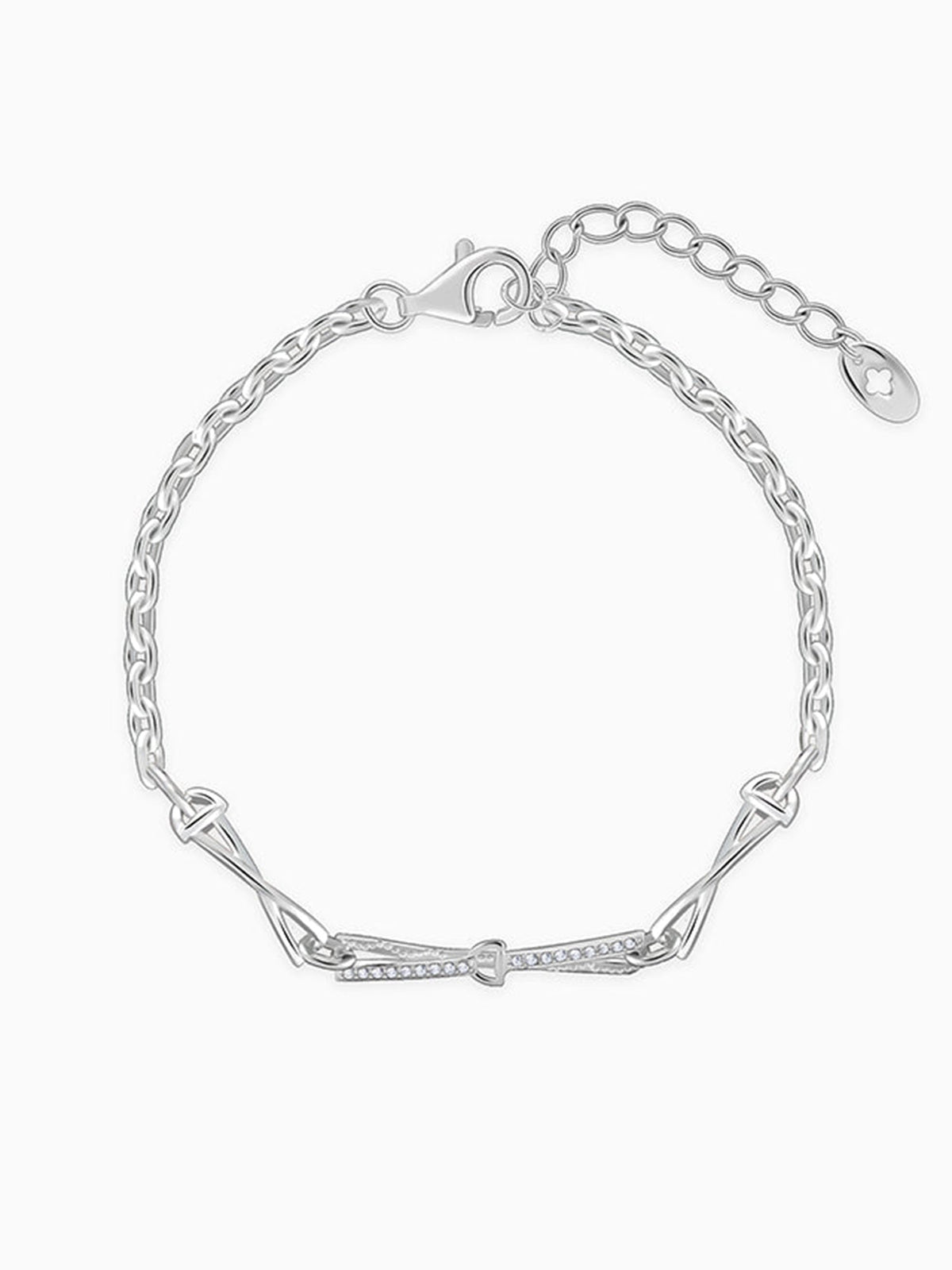 Silver Crystal Beam Bracelet