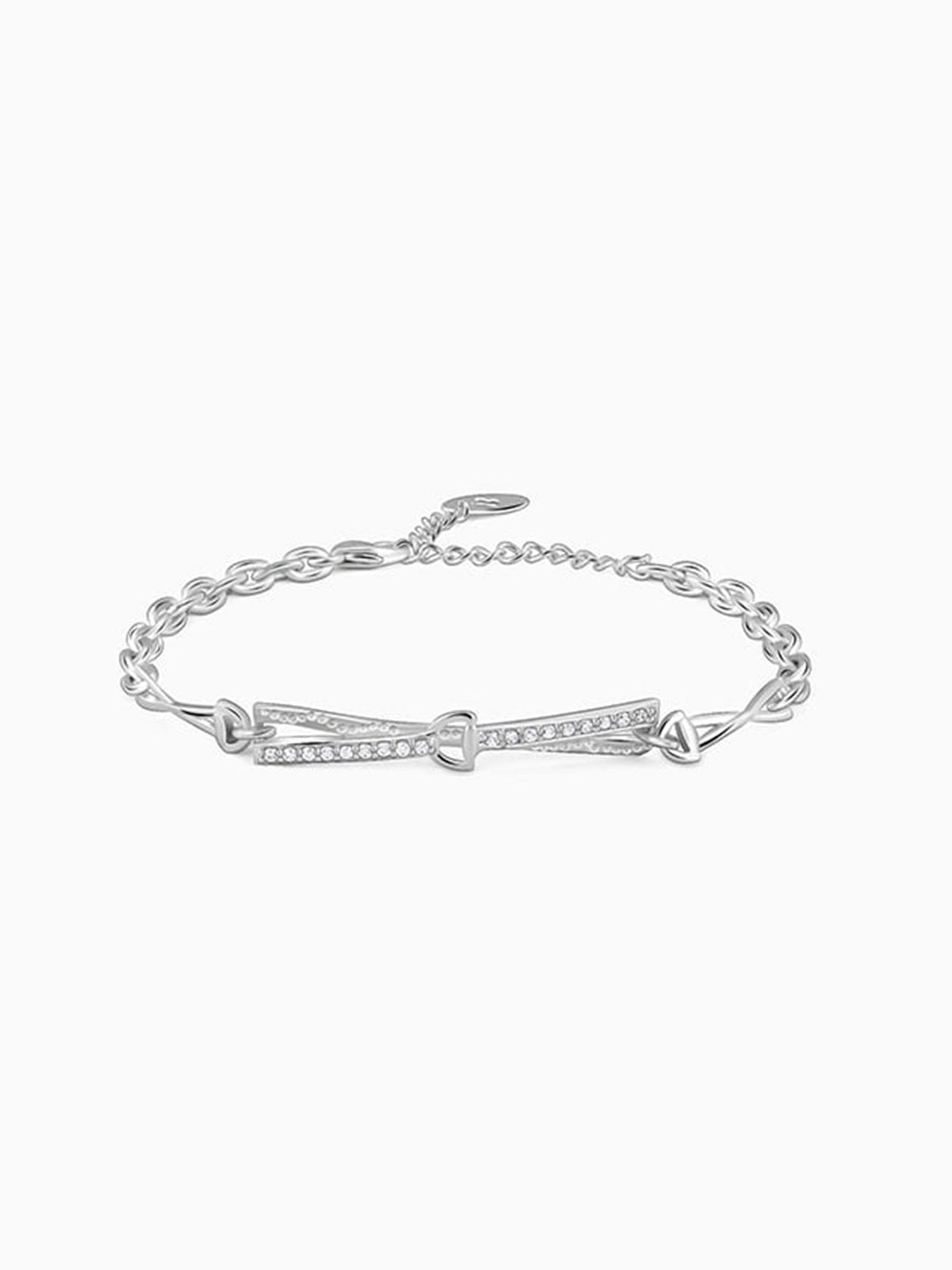 Silver Crystal Beam Bracelet