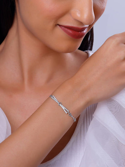 Silver Crystal Beam Bracelet