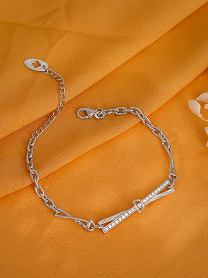 Silver Crystal Beam Bracelet