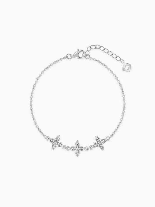 Silver Flower Sparkle Bracelet