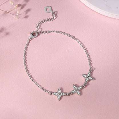 Silver Flower Sparkle Bracelet