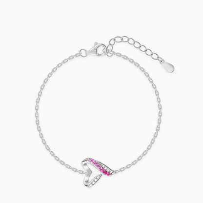 Silver Ombre Heart Bracelet