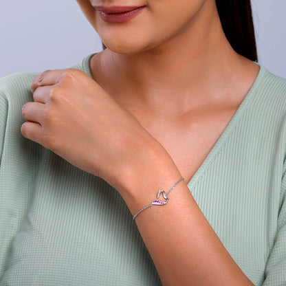 Silver Ombre Heart Bracelet