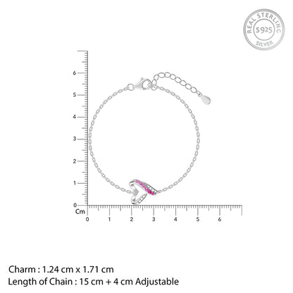 Silver Ombre Heart Bracelet