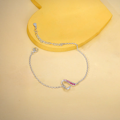 Silver Ombre Heart Bracelet