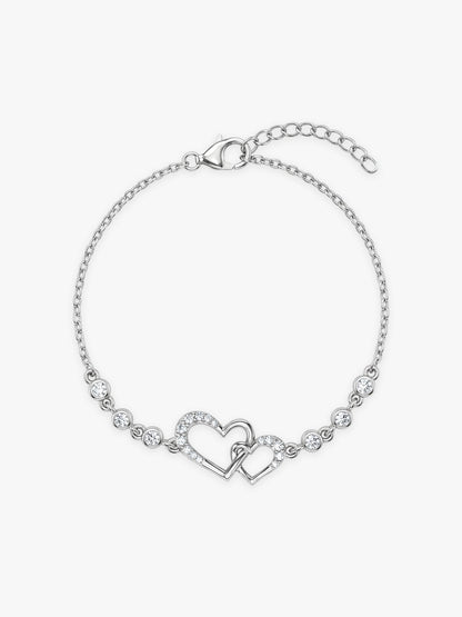 Silver Duoheart Bracelet