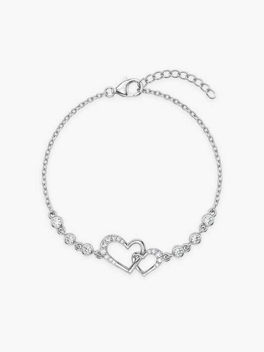 Silver Duoheart Bracelet