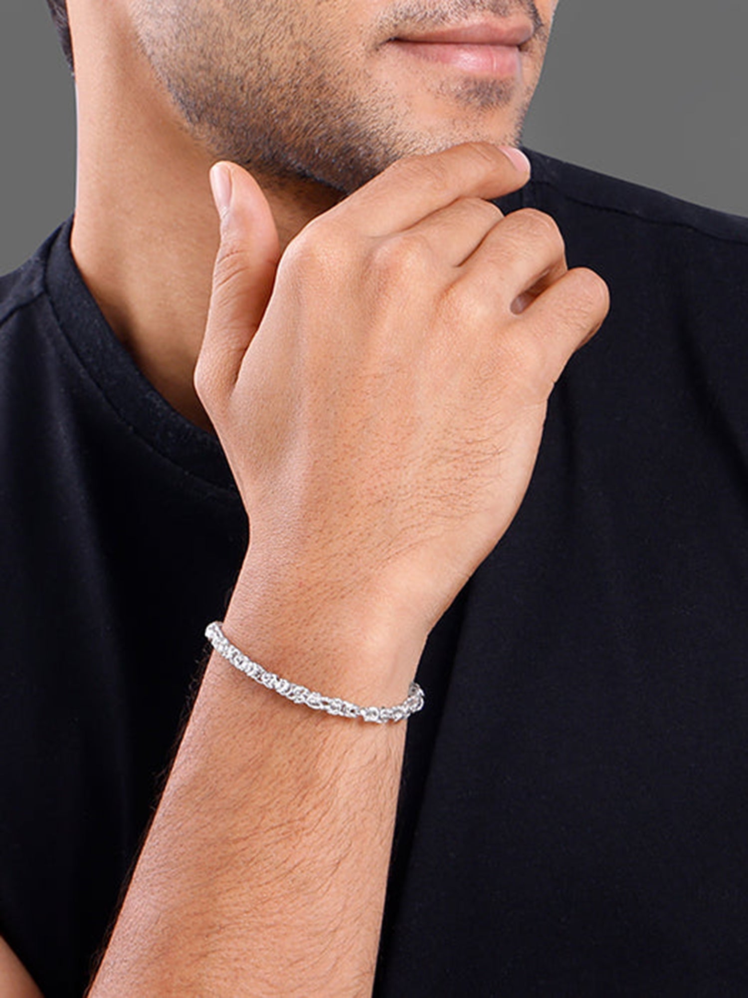 Silver Lustreline Bracelet For Him