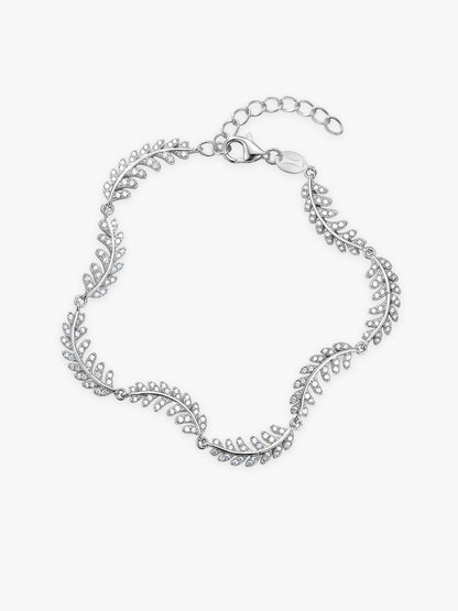 Silver Woven Leaf Bracelet