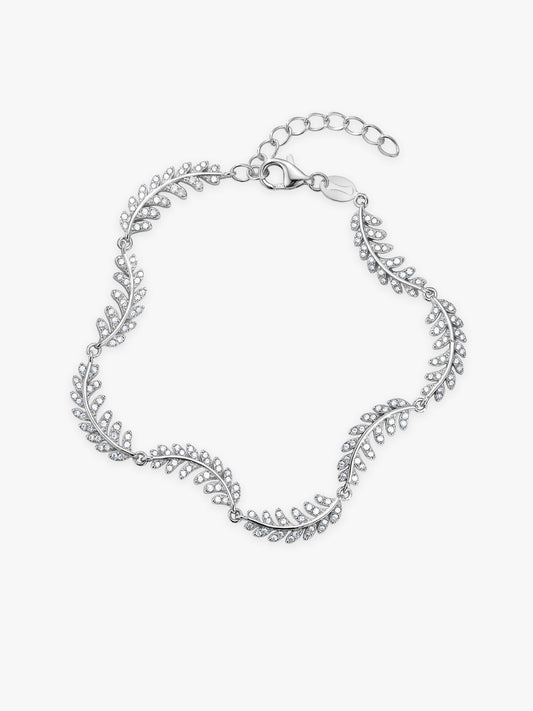 Silver Woven Leaf Bracelet