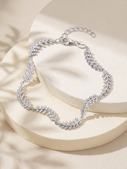 Silver Woven Leaf Bracelet