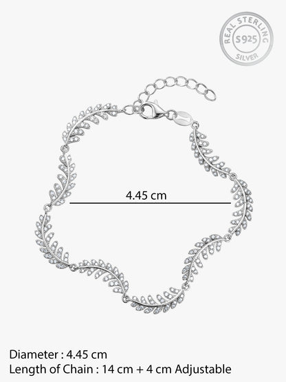 Silver Woven Leaf Bracelet