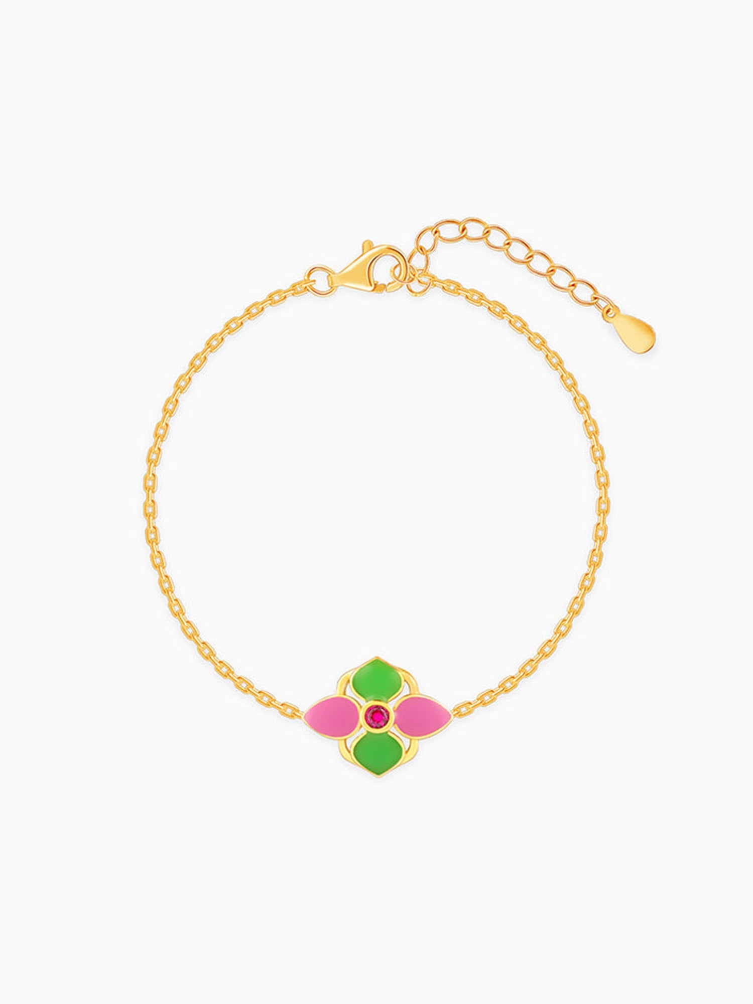 Golden Blissful Floral Bracelet Rakhi