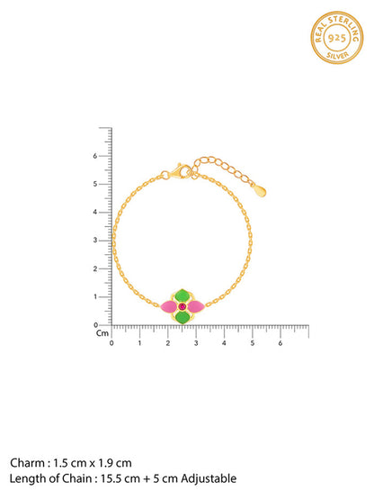 Golden Blissful Floral Bracelet Rakhi