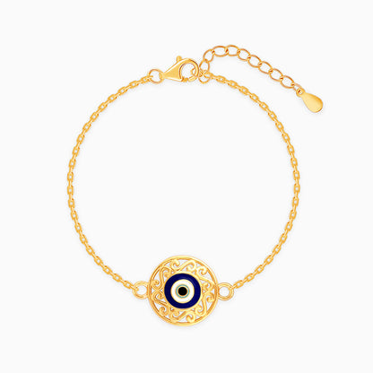 Golden Circular Evil Eye Bracelet Rakhi
