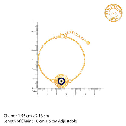 Golden Circular Evil Eye Bracelet Rakhi