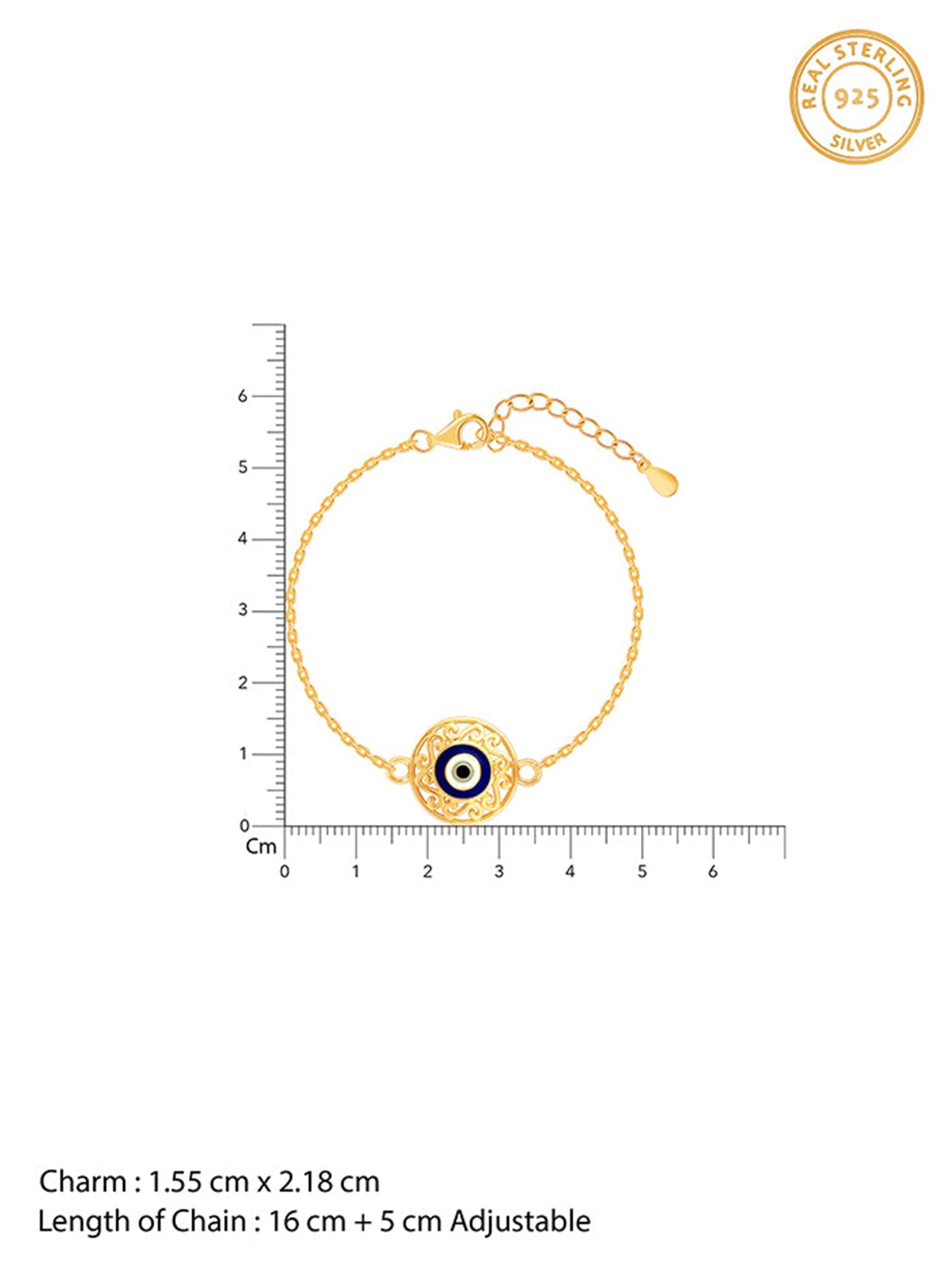 Golden Circular Evil Eye Bracelet Rakhi