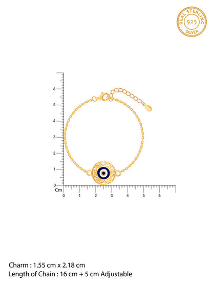 Golden Circular Evil Eye Bracelet Rakhi