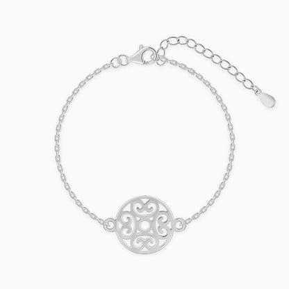 Silver Circular Mandala Bracelet Rakhi