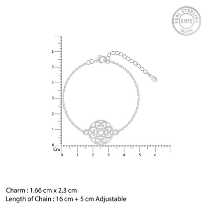 Silver Circular Mandala Bracelet Rakhi
