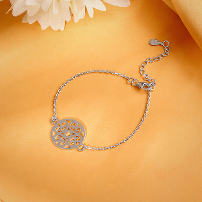 Silver Circular Mandala Bracelet Rakhi