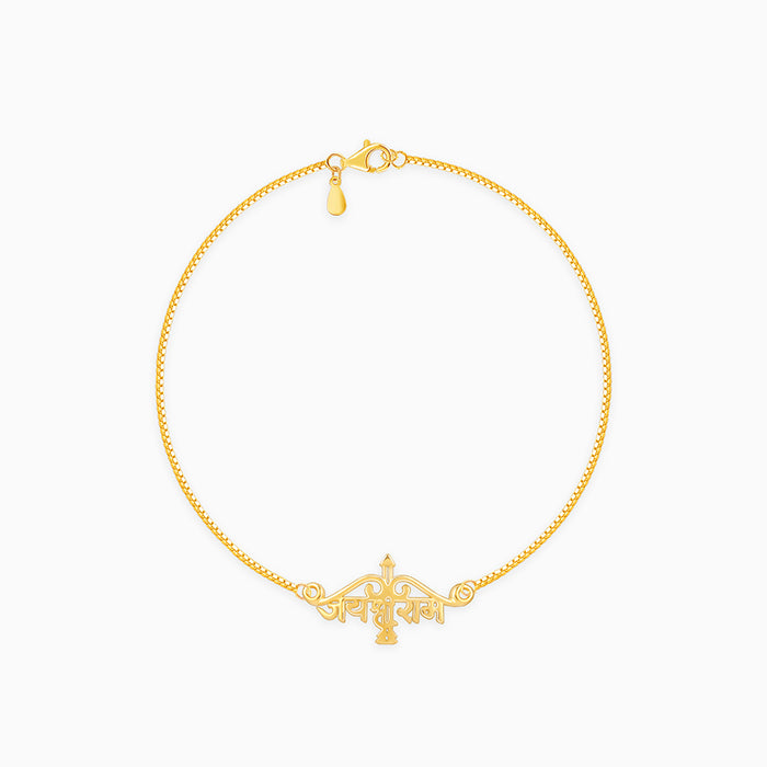 Golden Jai Shree Ram Bracelet Rakhi