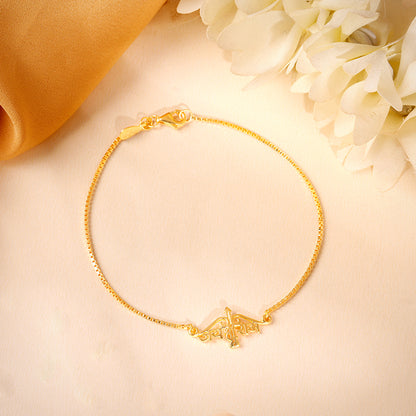 Golden Classic Jai Shree Ram Bracelet Rakhi