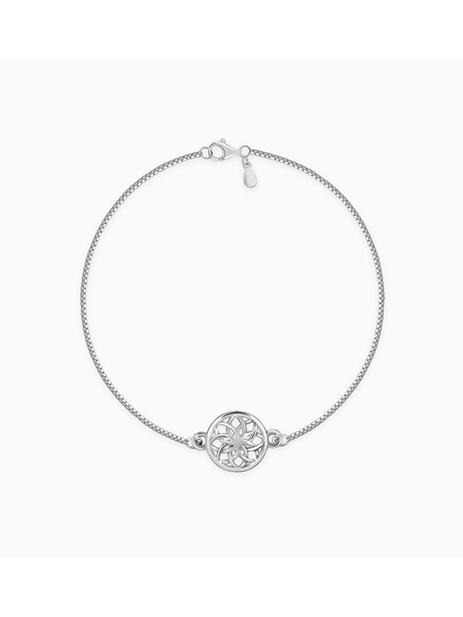 Silver Sphere Floral Bracelet
