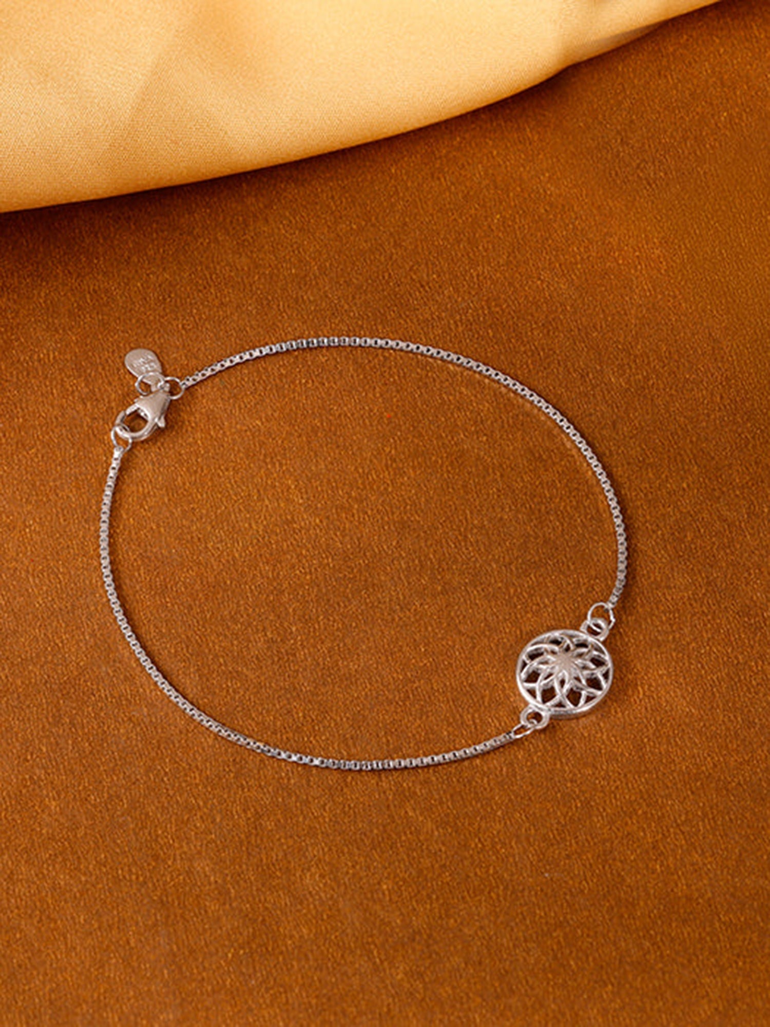 Silver Sphere Floral Bracelet