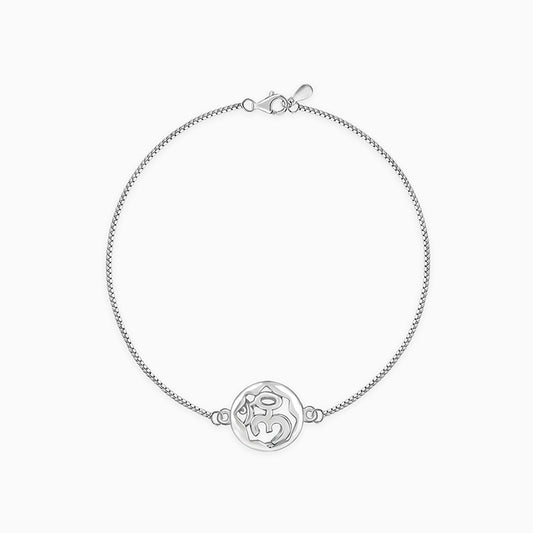 Silver Om Sutra Bracelet Rakhi