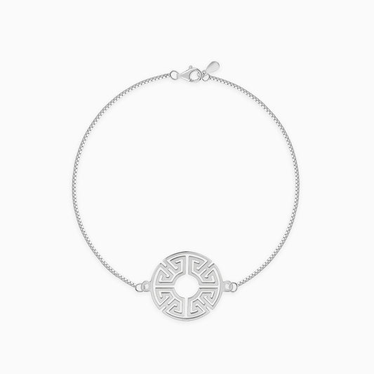 Silver Circular Pattern Bracelet Rakhi