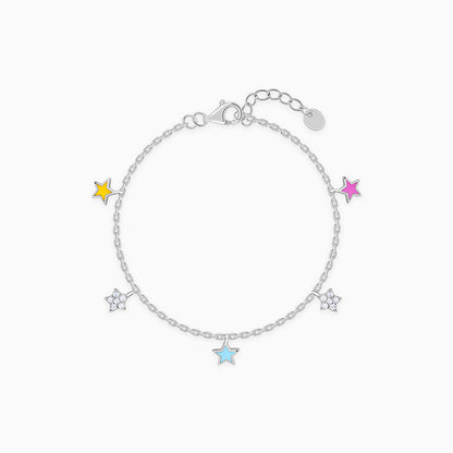 Silver Beautiful Stars Kids Bracelet (2- 8 years)
