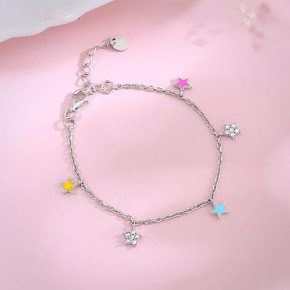 Silver Beautiful Stars Kids Bracelet (2- 8 years)