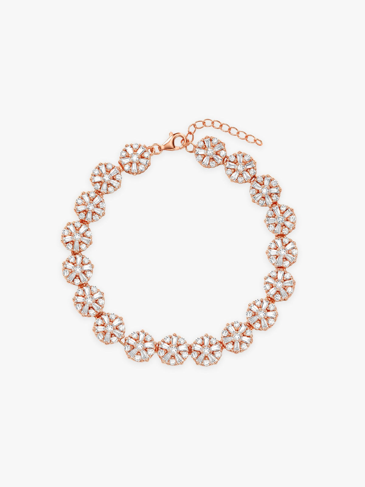 Rose Gold Studded Flower Bracelet