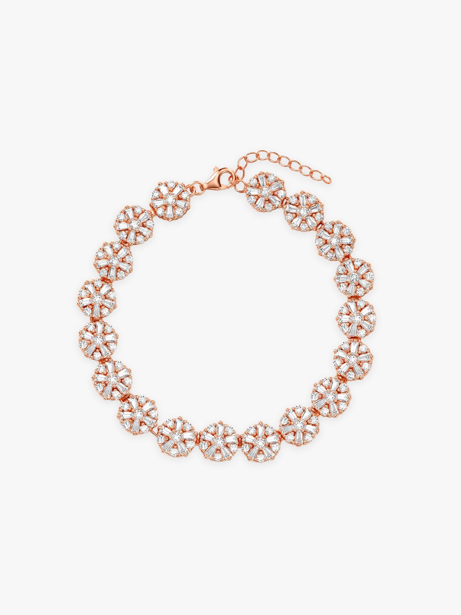 Rose Gold Studded Flower Bracelet