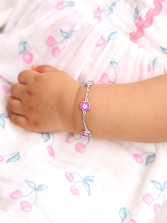 Silver Cutie Flower Kids Bracelet (0-2 years)