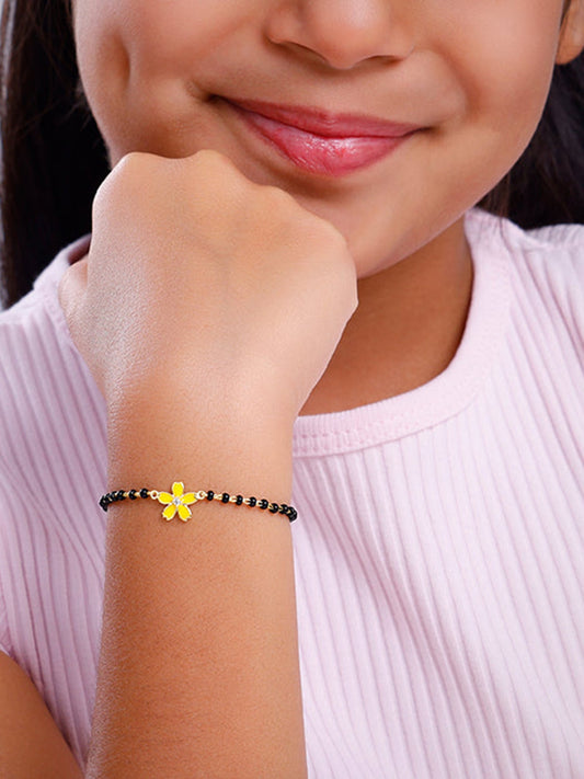 Golden Yellow Flower Kids Bracelet (0-2 years)