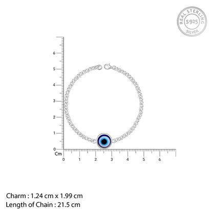 Silver Evil Eye Style Bracelet For Him