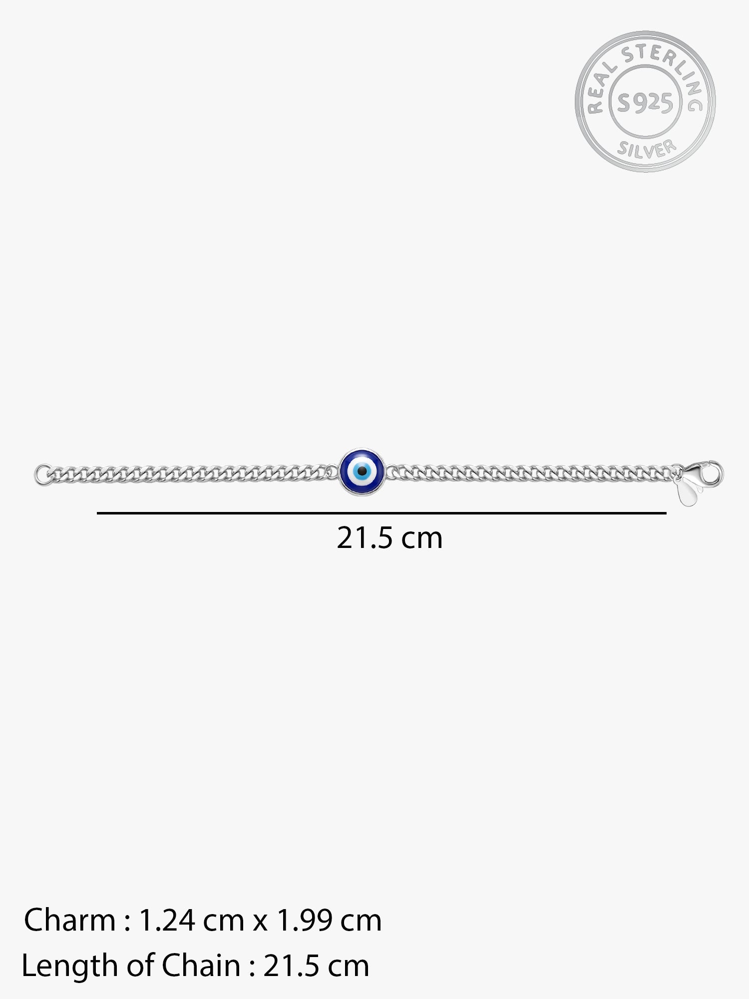 Silver Evil Eye Style Bracelet For Him