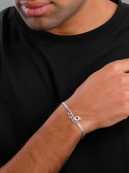 Silver Lord Krishna Bracelet For Him