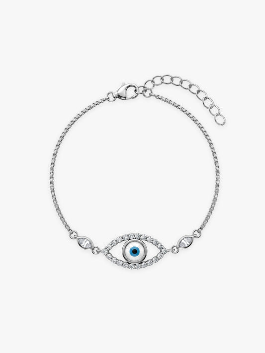 Silver Evil Eye Vibe Bracelet